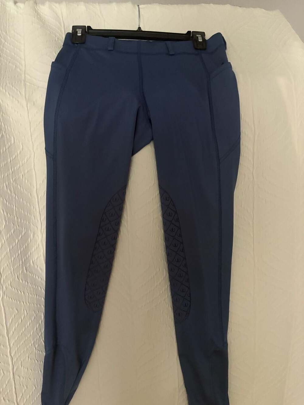 Ovation Riding Breeches Size LG 30 Blue Silicone Knee Patch Tights